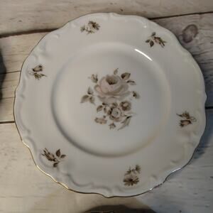 Winterling China 4 Dawn Rose Pattern 6" Bread and Butter Plates Gold Trim